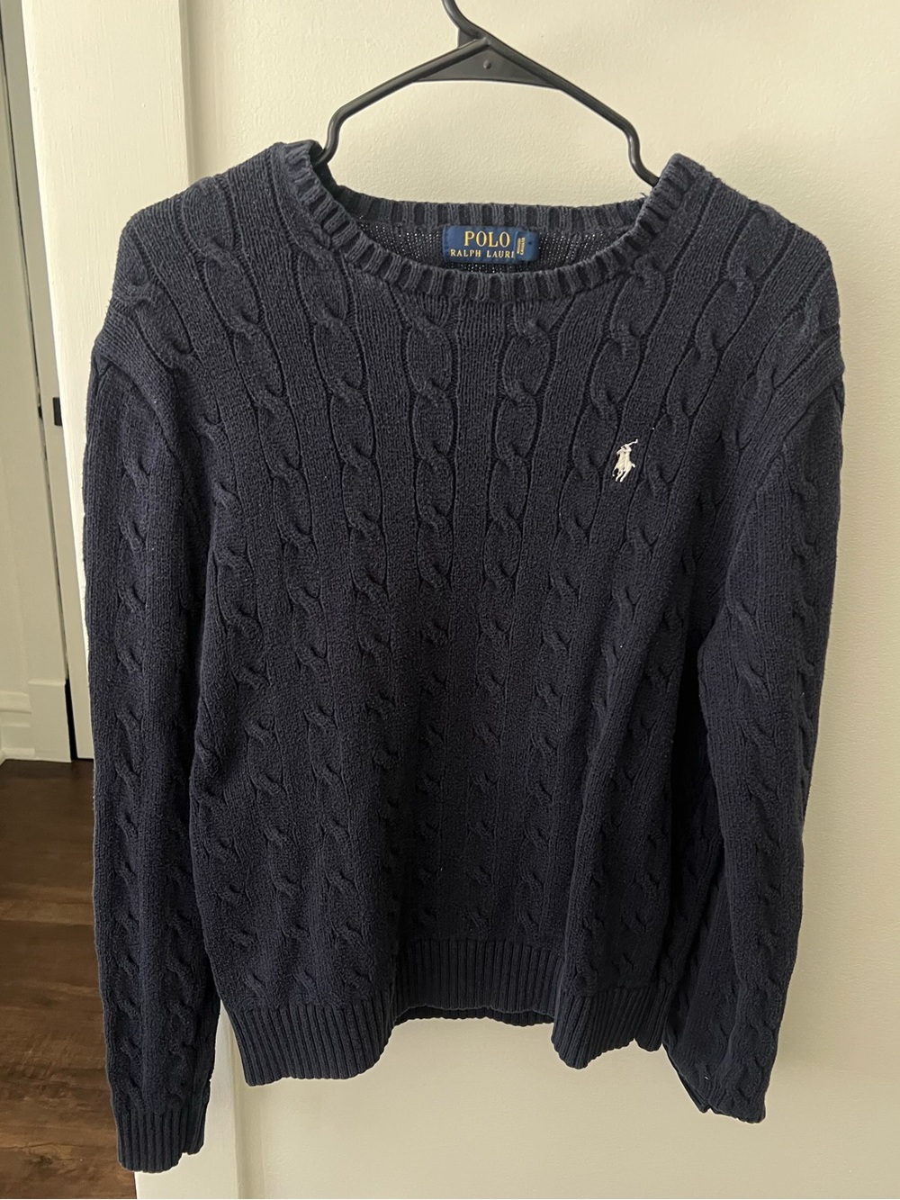 Ralph Lauren Navy Cable Knit Crew Sweater